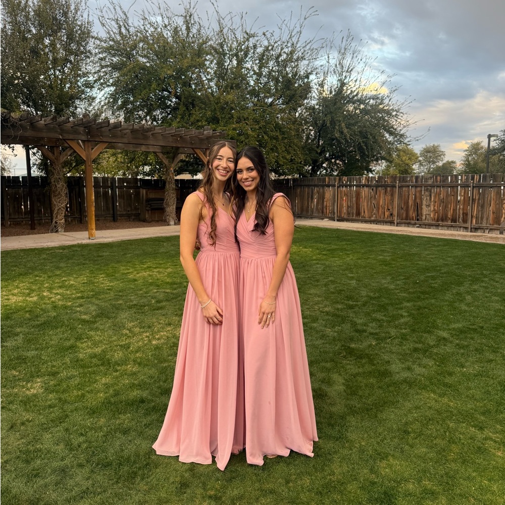 Azazie Pink Maxi Dress
